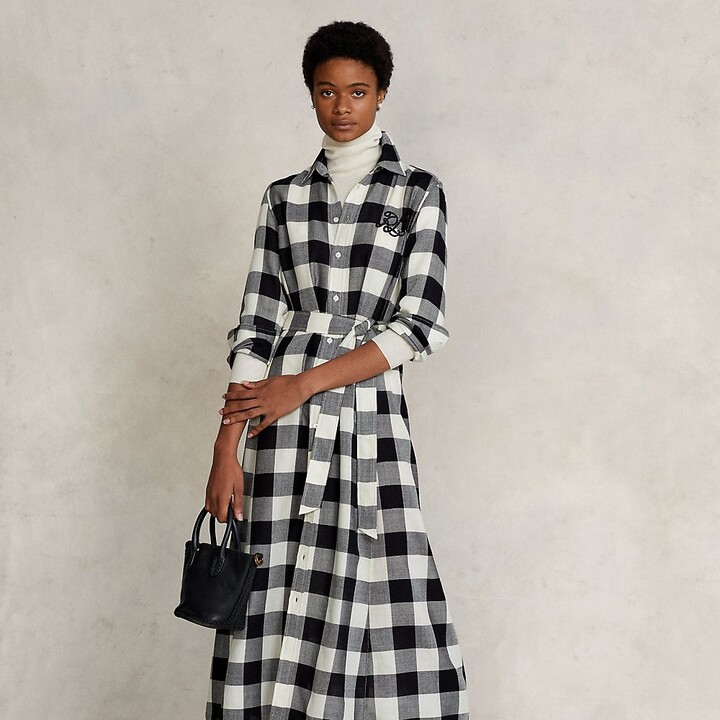 Ralph Lauren Plaid Wool Shirtdress - ShopStyle Day Dresses