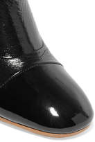 Thumbnail for your product : Proenza Schouler Lace-up Glossed Textured-leather Ankle Boots - Black