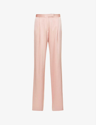 Alex Perry Hartley flared high-rise satin trousers