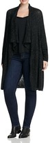 Thumbnail for your product : Eileen Fisher Plus Metallic Ribbed Drape Front Cardigan