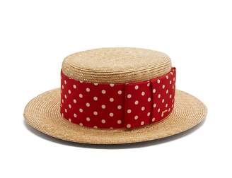 Miu Miu Ribbon-embellished straw hat