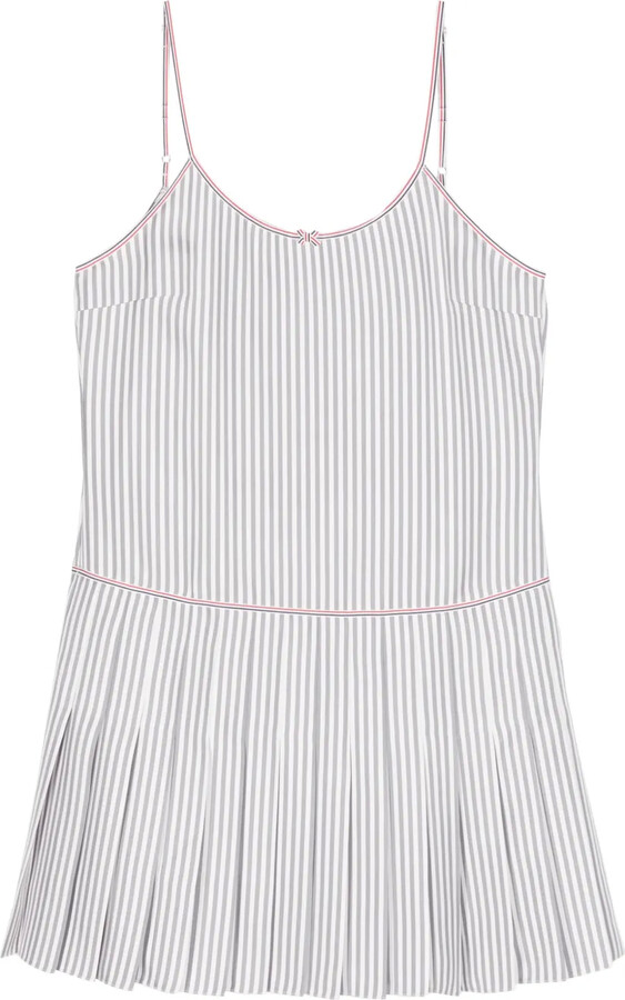 Thom Browne Striped Pleated Minidress