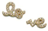 Thumbnail for your product : Sydney Evan Diamond & 14K Yellow Gold Split Love Stud Earrings