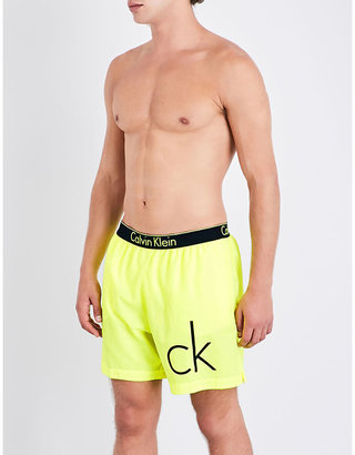 Calvin Klein Neon placed logo swim shorts