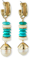 Thumbnail for your product : Akola Raffia-Hoop Pearl-Drop Earrings