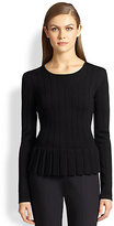 Thumbnail for your product : St. John Knit Pleated-Peplum Sweater