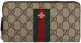 Thumbnail for your product : Gucci Beige Web GG Supreme Zip-Around Wallet