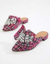 Thumbnail for your product : ASOS Design DESIGN Lift Off embellished bow mules