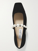 Thumbnail for your product : Jimmy Choo Ade Embellished Suede Ballet Flats - Black - IT35
