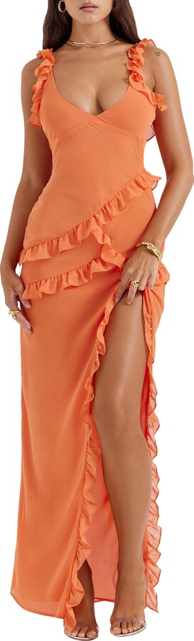 House Of CB Pixie Ruffle Georgette Body-Con Cocktail Dress