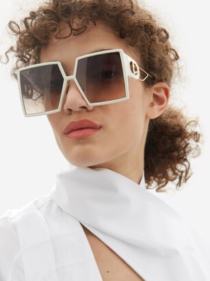 Christian Dior 30montaigne Oversized Square Acetate Sunglasses - Ivory