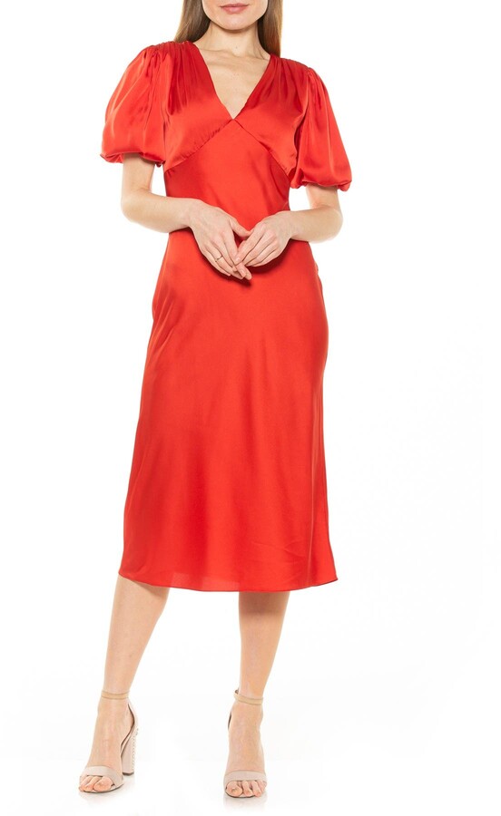 Alexia Admor Felicity Bubble Sleeve Midi Dress ShopStyle