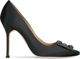 Thumbnail for your product : Manolo Blahnik 105mm Hangisi Satin Pumps