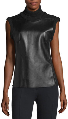 CNC Costume National Turtleneck Slim-Fit Combo Vest, Black
