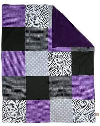 Trend Lab Grape Expectations Multi-Patched Receiving Blanket Purple Baby Boy or Baby Girl