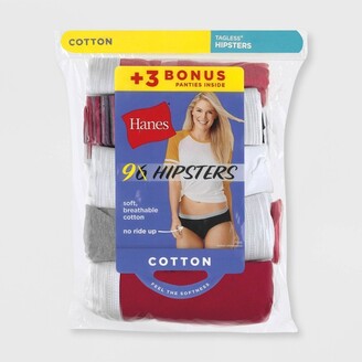 Hanes Womens Ribbed Cotton Hipster Underwear, 6-Pack
