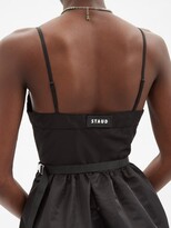 Thumbnail for your product : STAUD Sheffield Flared Nylon-gabardine Wrap Dress - Black