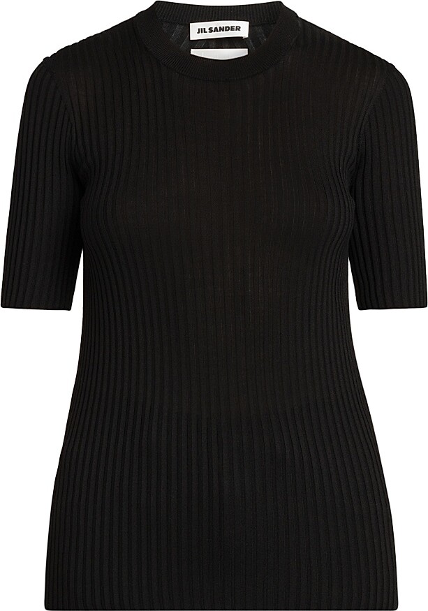 Jil Sander Women's Merino Wool Rib-Knit Top - Black - Size 0