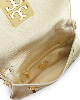 Thumbnail for your product : Tory Burch Britten Metallic Saffiano Leather Clutch Bag, Gold