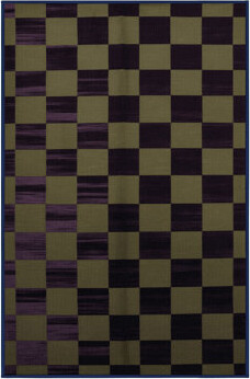 Hokku Designs Machine Washable Checkered Purple Area Rug