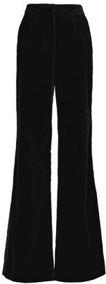 Costarellos High-rise wide velvet pants