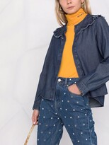 Thumbnail for your product : Dorothee Schumacher Romance ruffled-collar denim blouse