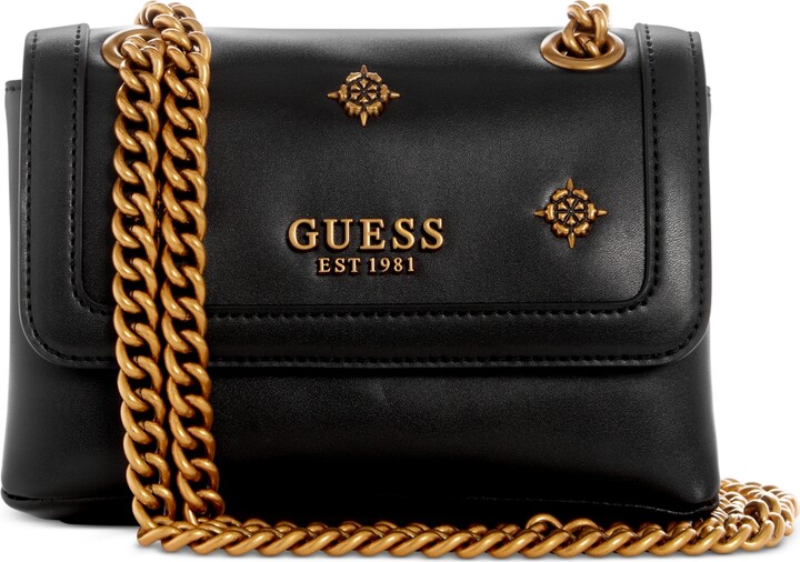 New Beige Gold Guess Crossbody Bag Purse Satchel NWT Ivory Karlan Mini SE801676