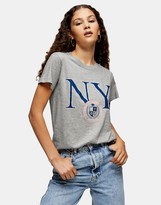 Thumbnail for your product : Topshop new york t-shirt in grey