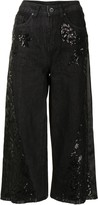 Thumbnail for your product : Antonio Marras Floral Sequin Cropped Jeans
