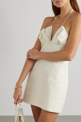 Jacquemus Bambino Linen Halterneck Mini Dress - Off-white - ShopStyle
