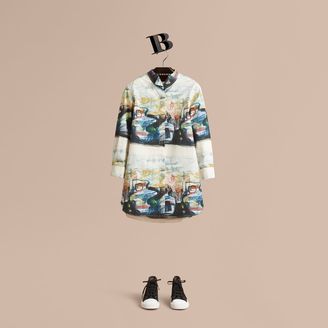 Burberry Reclining Figure: Bunched Print Shirt Dress