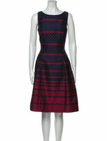 Thumbnail for your product : Carmen Marc Valvo Printed Knee-Length Dress Blue