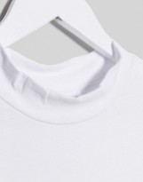 Thumbnail for your product : Noisy May Petite hello slogan high neck t-shirt in white
