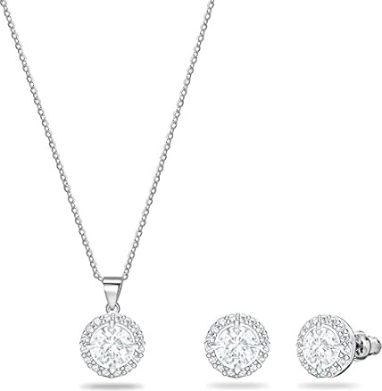 3UMeter Jewelry Sets for Women Necklace Earrings Bracelet Set White Gold Plated Jewelry Set with White AAA Cubic Zirconia for Women Wedding Jewelry fo