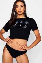 Thumbnail for your product : boohoo Beverly Hills Print Crop Beach Tee