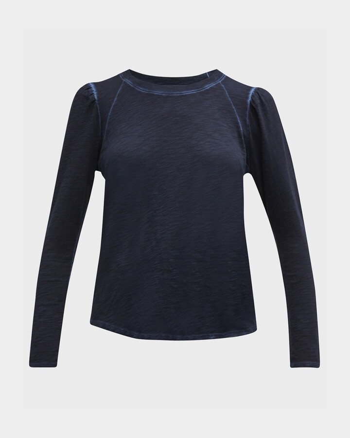 Veronica Beard Mason Long Sleeve Baseball Tee