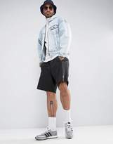 Thumbnail for your product : ASOS Collarless Oversized Denim Jacket with Zip in Light Wash