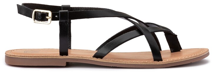 La Redoute Collections Toe Post Leather Sandals