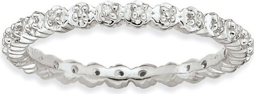 Black Bow Jewelry Co. BlackBowJewelrySterlingSilverStackable.08CttwHI/I3Diamond2.25mmBandSz5