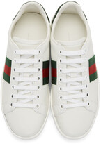 Thumbnail for your product : Gucci White & Green Croc Ace Sneakers