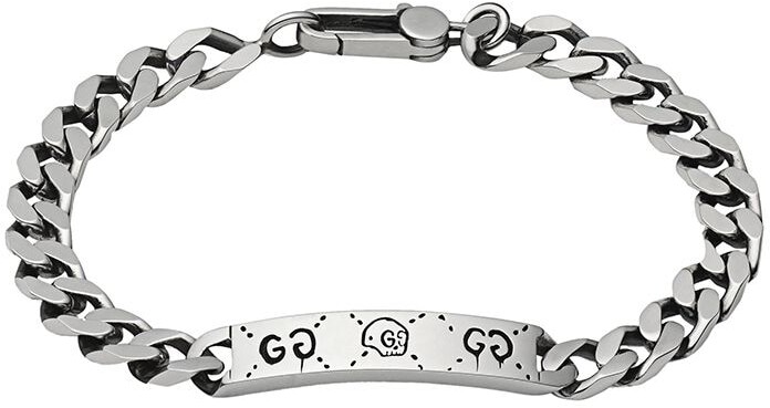 guccighost chain bracelet in silver