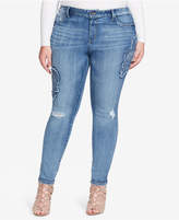 Thumbnail for your product : Jessica Simpson Trendy Plus Size Kiss Me Patched Super-Skinny Jeans