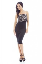 Thumbnail for your product : AX Paris Bonded  Lace Overlay  Bodycon Dress