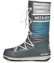 Moon Boot Women's We Quilted Lace-Up Ankle Boots In Blue - Size Uk 5.5 / Eu 39