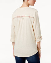 Thumbnail for your product : Style&Co. Style & Co Petite Lace Roll-Tab Top, Only at Macy's