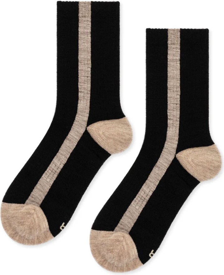 Hansel from Basel Tuxedo Stripe Althletic Wool Crew Sock