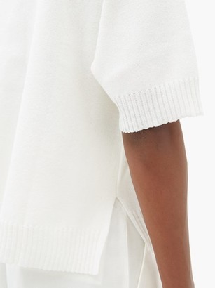 Apiece Apart Clara Short-sleeve Cotton-blend Sweater - Cream
