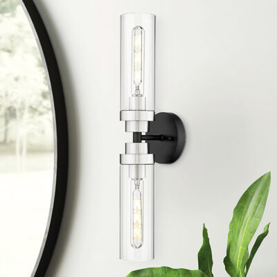 Breakwater Bay Modern Bathroom Vanity Lights With Glass Shade 2-Light Wall Sconces For Mirror Bedroom And Hallway UL Listed