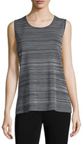 Thumbnail for your product : Misook Scoop-Neck Knit Tank, Neutral Gray/Black