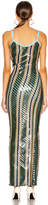 Thumbnail for your product : Y/Project Striped Bodycon Dress in Green Stripe | FWRD